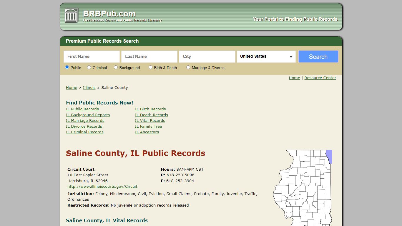 Saline County Public Records | Search Illinois Government ...